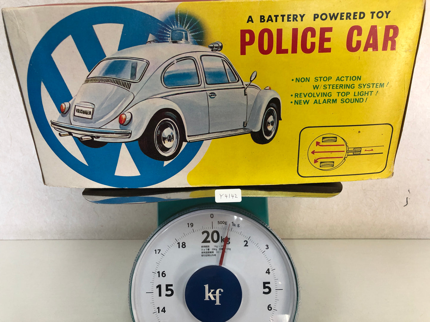 Y4142 TIN TOY Alps Wagen vehicle patrol cop police car Japanese antique vintage