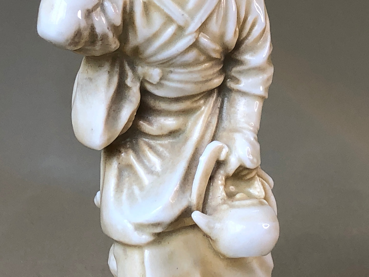 Y4182 NINGYO Kyo-ware white porcelain kimono beauty figure Japan statue antique