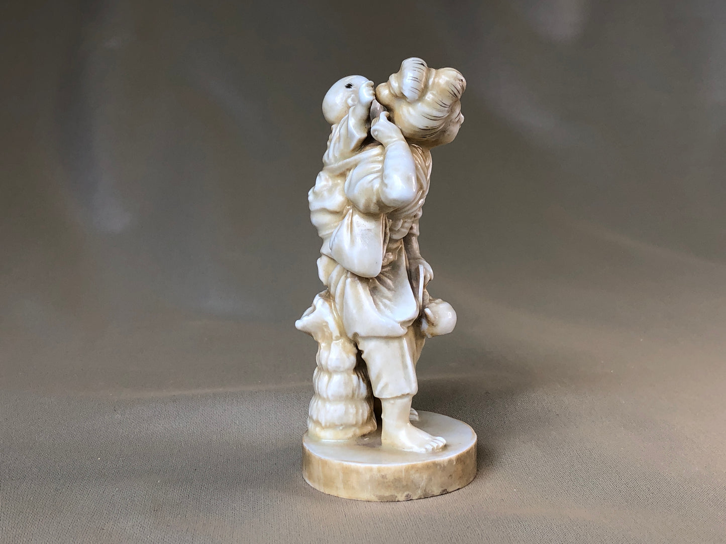 Y4182 NINGYO Kyo-ware white porcelain kimono beauty figure Japan statue antique
