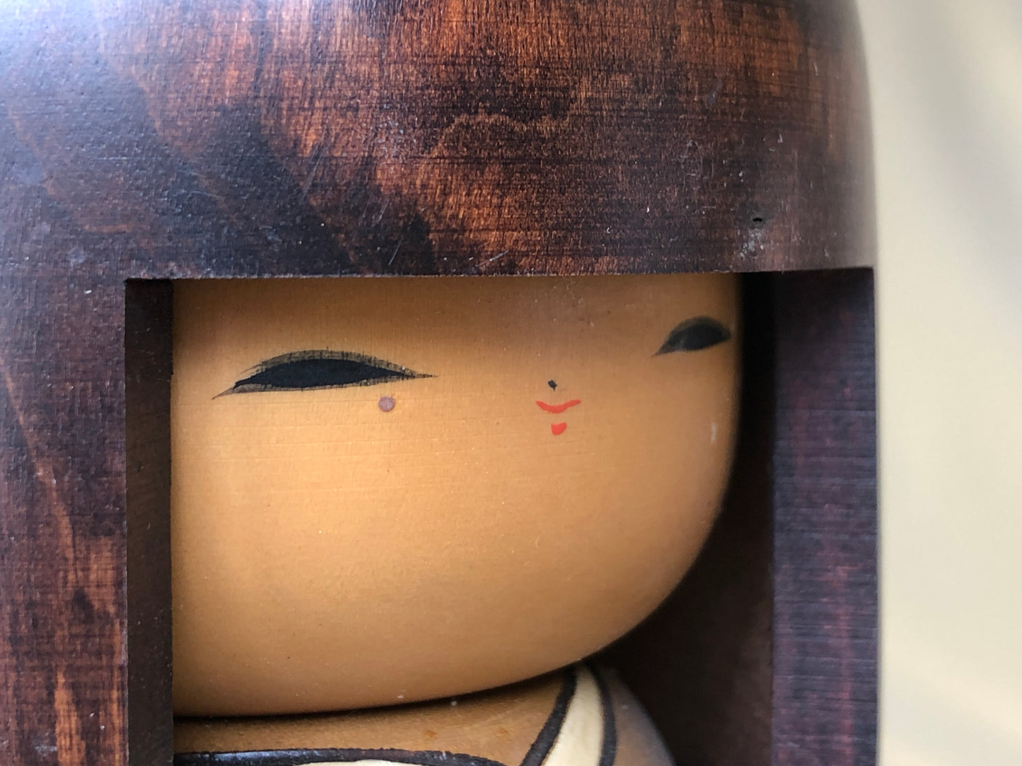 Y4184 NINGYO wood carving Kokeshi doll signed Japan antique vintage figure