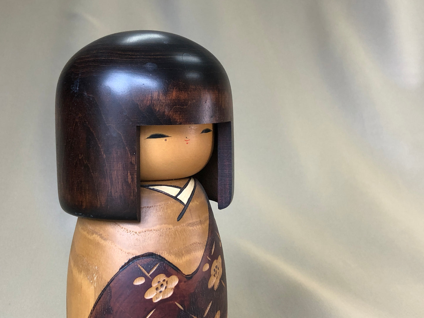 Y4184 NINGYO wood carving Kokeshi doll signed Japan antique vintage figure