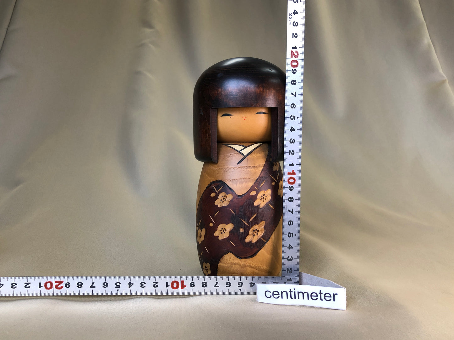 Y4184 NINGYO wood carving Kokeshi doll signed Japan antique vintage figure