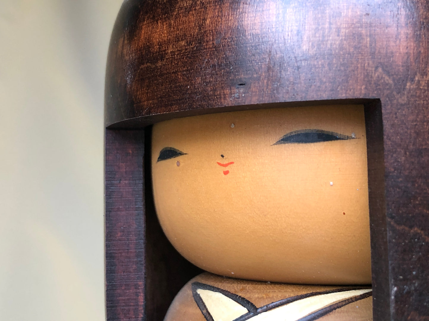 Y4184 NINGYO wood carving Kokeshi doll signed Japan antique vintage figure