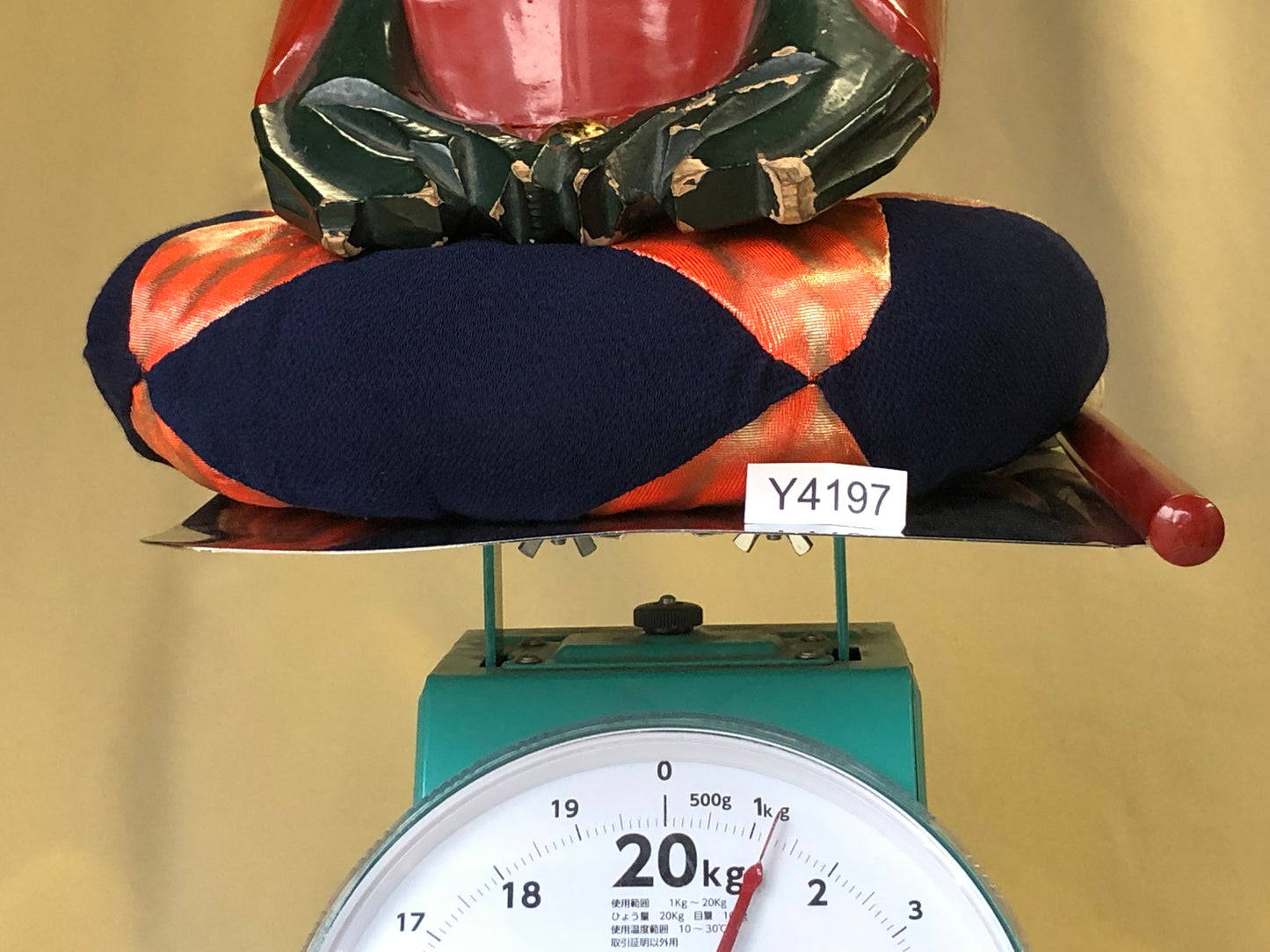 Y4197 MOKUGYO Buddhist Monk Instrument lacquered Japan antique Buddhism altar