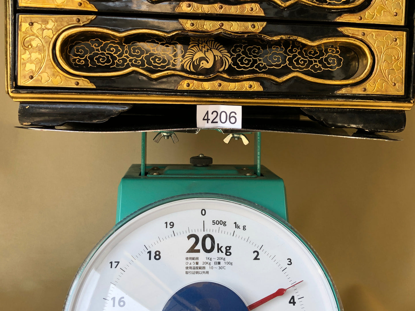 Y4206 TANSU Makie chest 5 drawers textbook storage Japan antique vintage