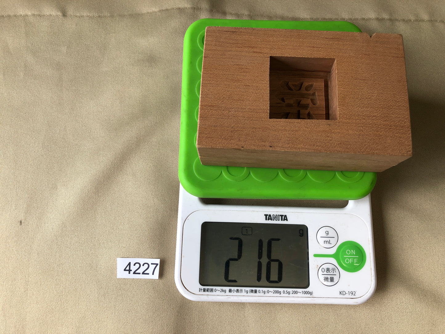 Y4227 KASHIGATA Kanji character Japan antique Wooden Pastry Mold wagashi