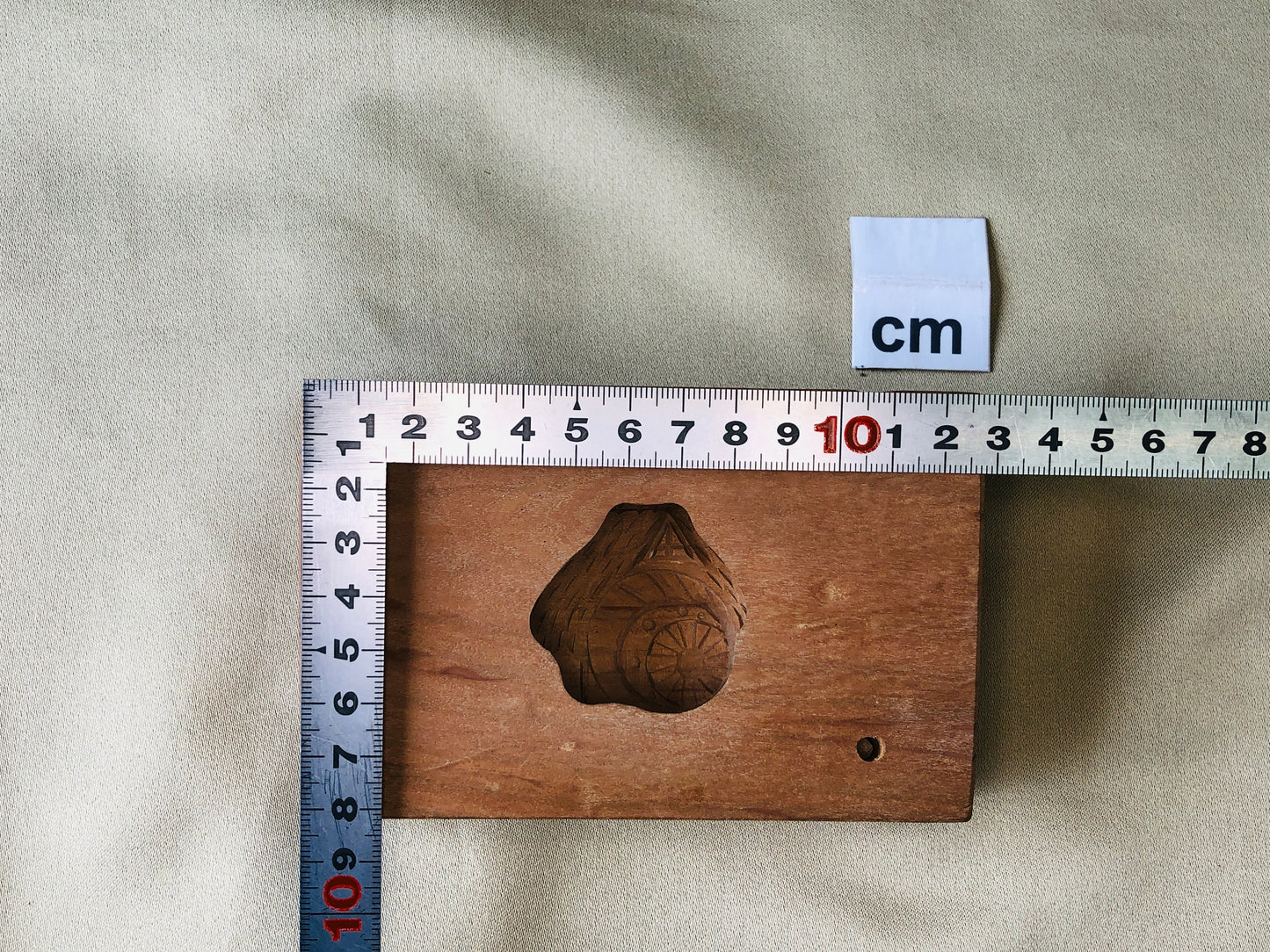 Y4228 KASHIGATA Watermill Japan antique Wooden Pastry Mold wagashi confectionery