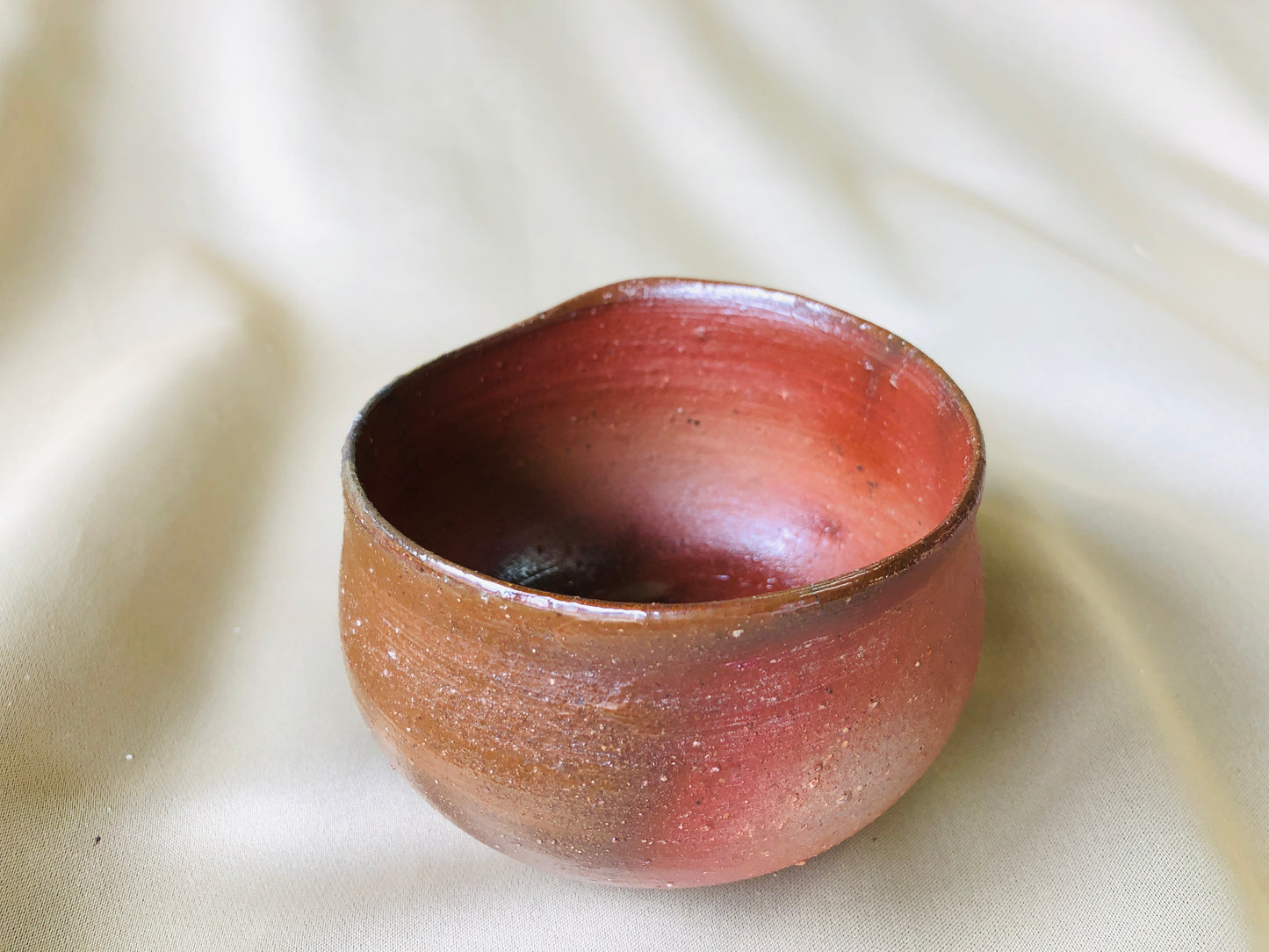 Y4239 CHAWAN Bizen-ware signed box Japan antique tea ceremony pottery bowl