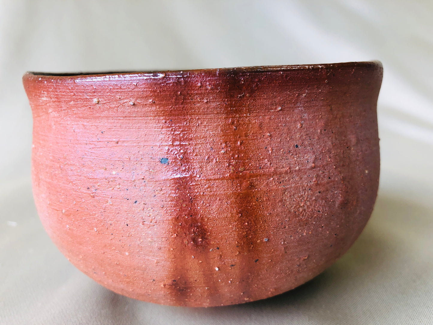 Y4239 CHAWAN Bizen-ware signed box Japan antique tea ceremony pottery bowl