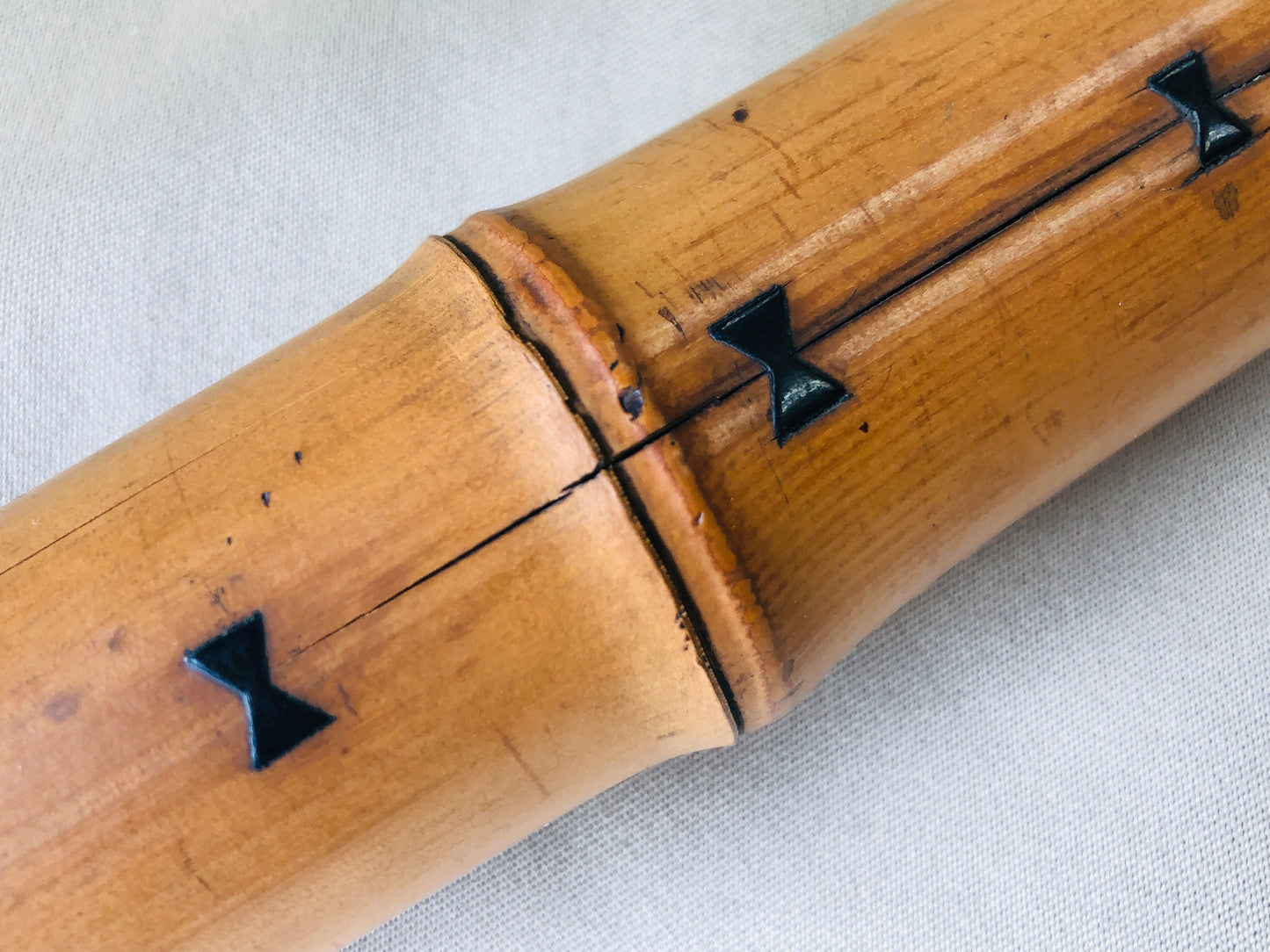 Y4262 SHAKUHACHI Bamboo flute Kinko style signed Japan traditional antique