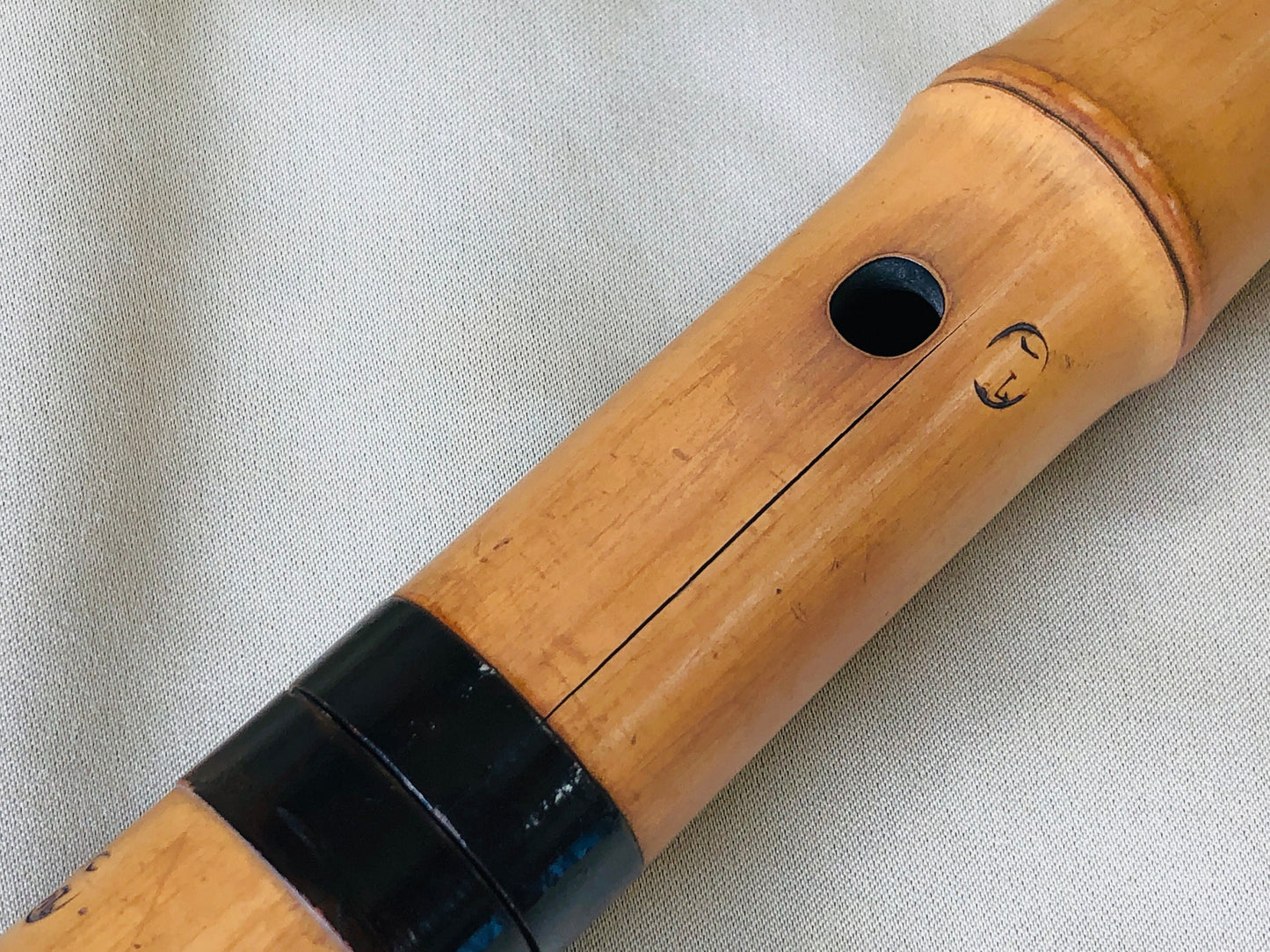 Y4262 SHAKUHACHI Bamboo flute Kinko style signed Japan traditional antique