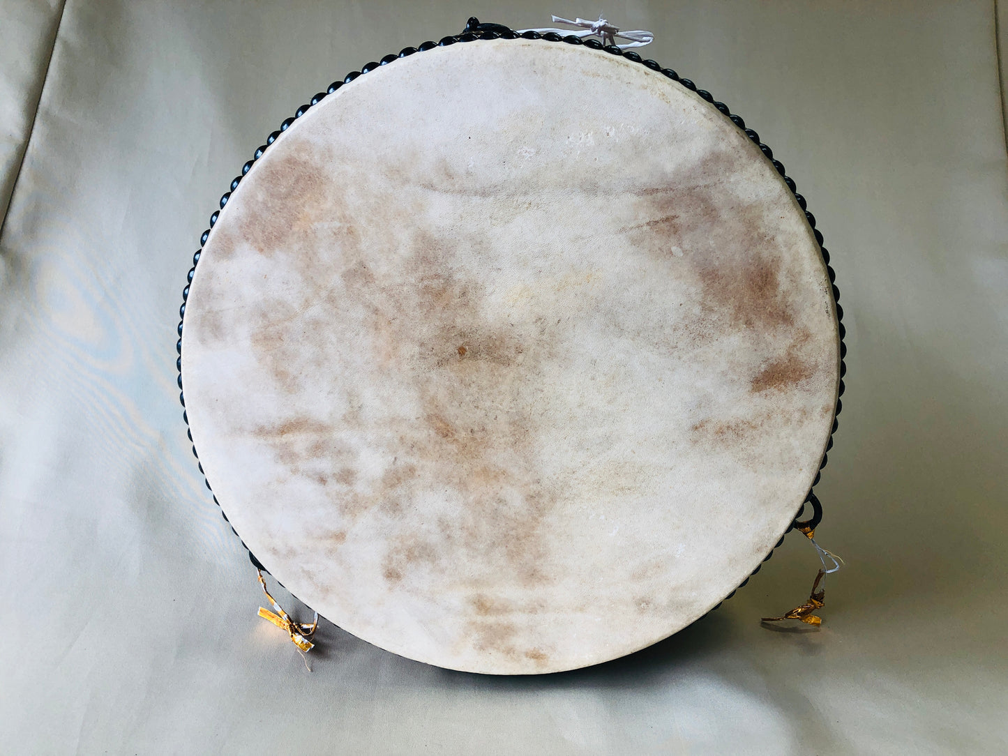 Y4274 TAIKO Flat Drum sound musical instrument Japan vintage antique traditional