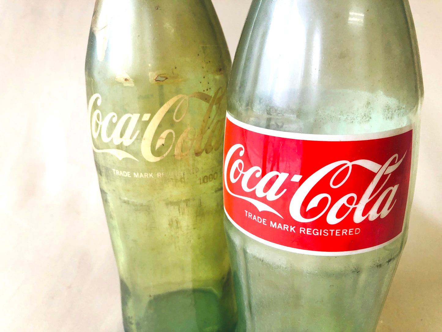 Y4281 BOTTLE Coca-Cola empty 1 liter soda set Japanese antique vintage Japan