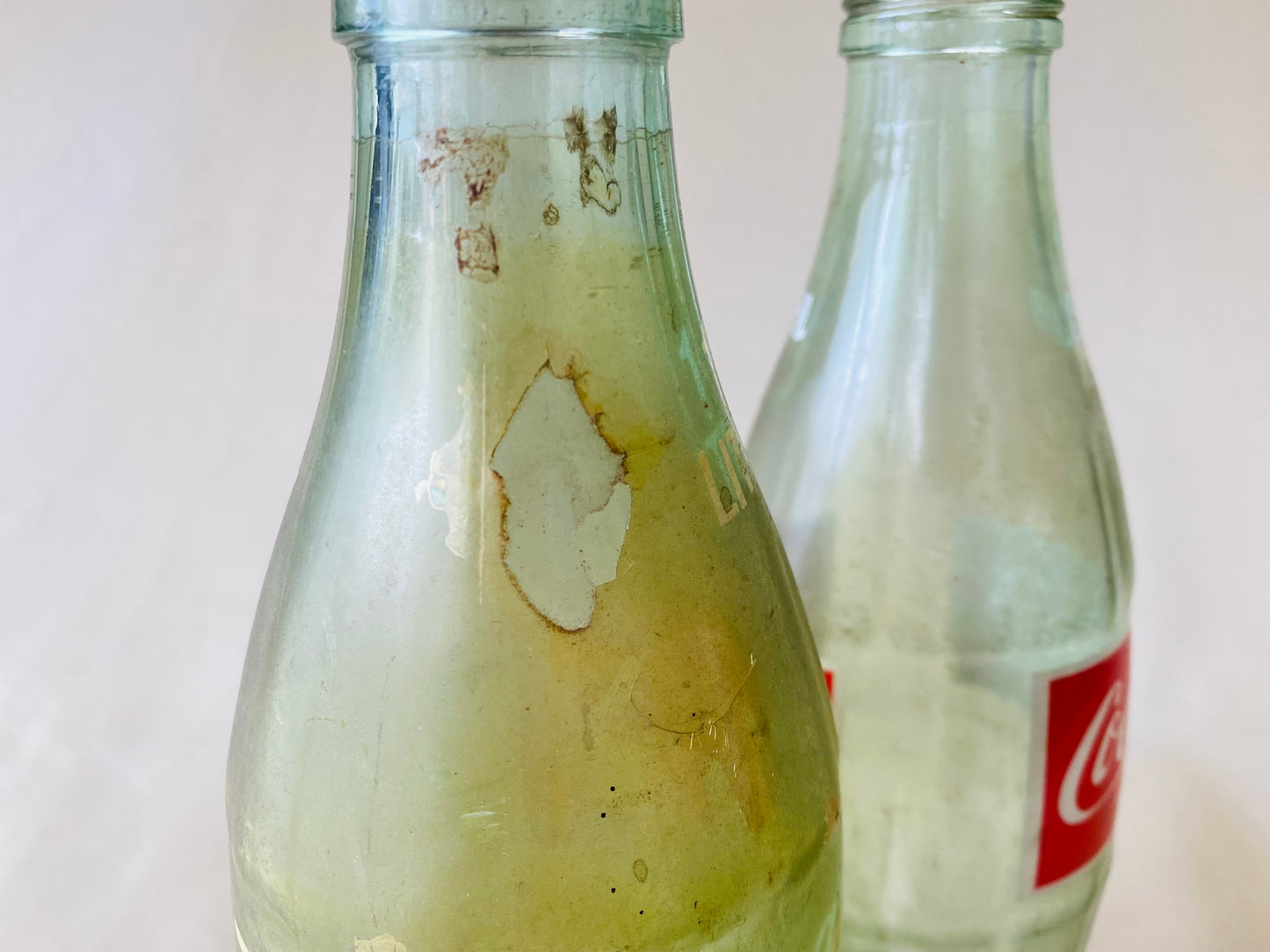 Y4281 BOTTLE Coca-Cola empty 1 liter soda set Japanese antique vintage Japan