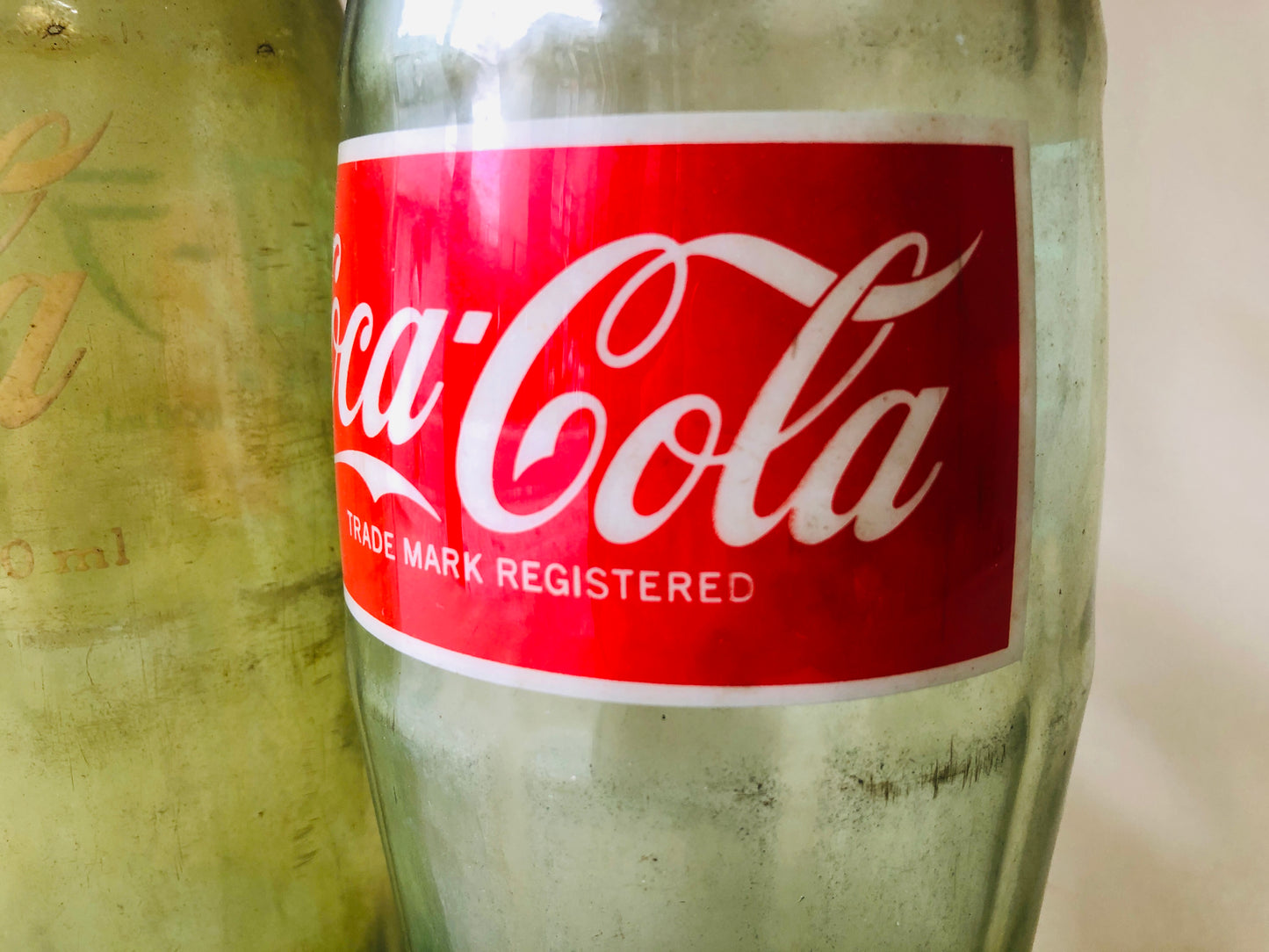 Y4281 BOTTLE Coca-Cola empty 1 liter soda set Japanese antique vintage Japan