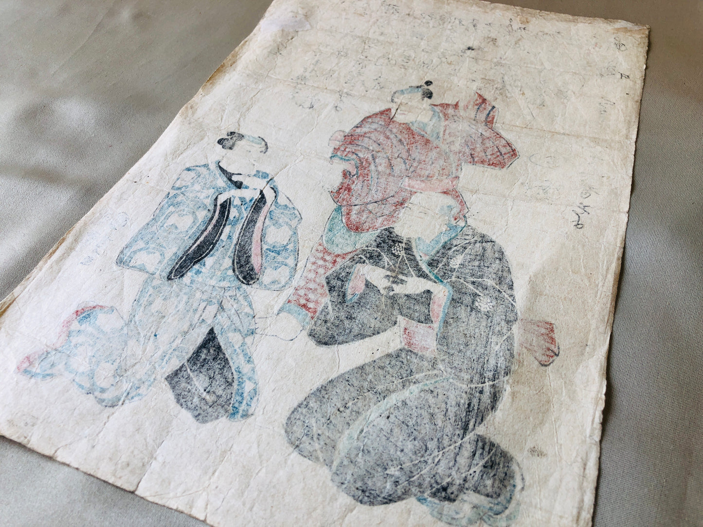 Y4294 WOODBLOCK PRINT Kuniyoshi Sangokuken game Japan Ukiyoe art antique vintage