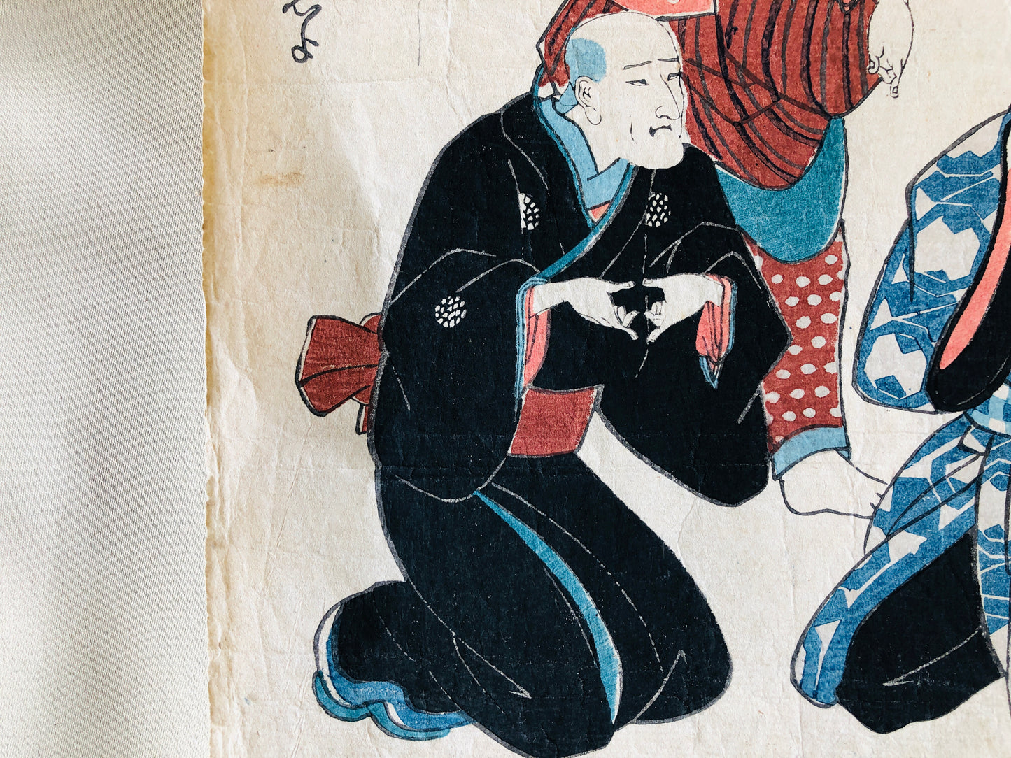 Y4294 WOODBLOCK PRINT Kuniyoshi Sangokuken game Japan Ukiyoe art antique vintage
