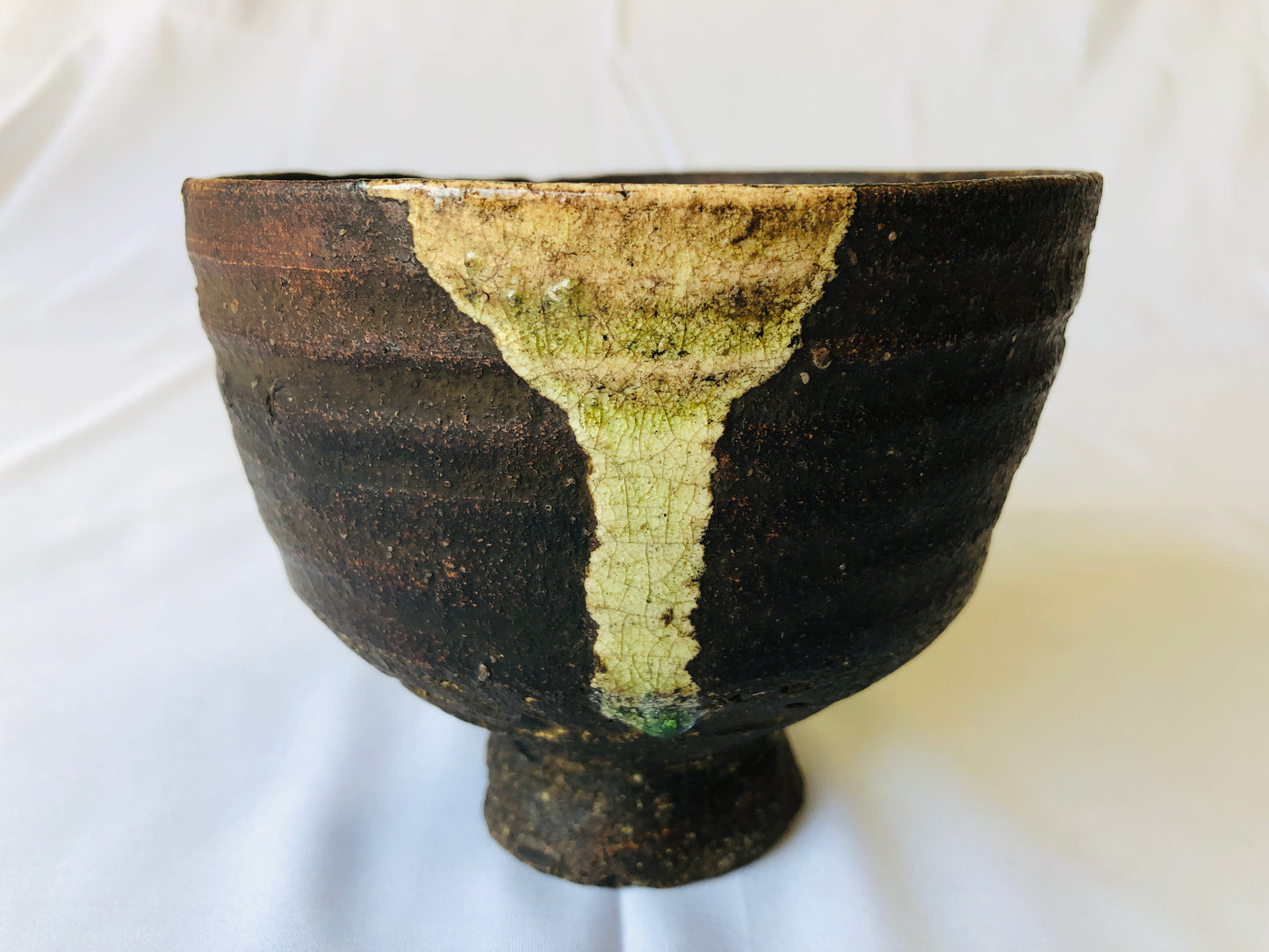 Y4379 CHAWAN Iga-ware bowl tea master's writing Japan antique tea ceremony