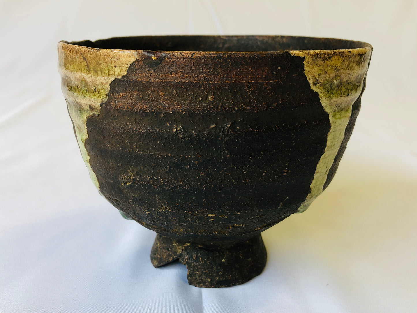 Y4379 CHAWAN Iga-ware bowl tea master's writing Japan antique tea ceremony