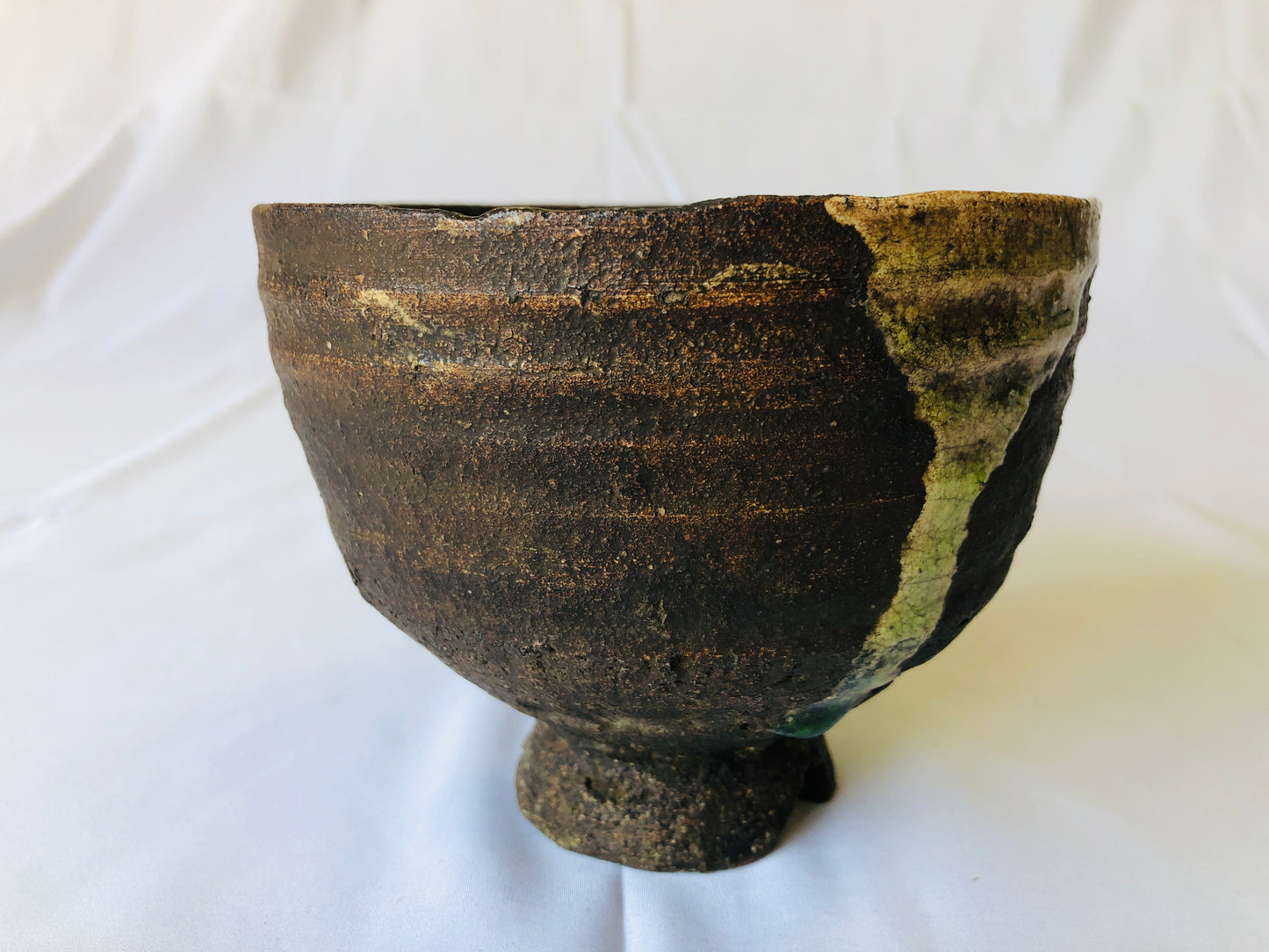Y4379 CHAWAN Iga-ware bowl tea master's writing Japan antique tea ceremony