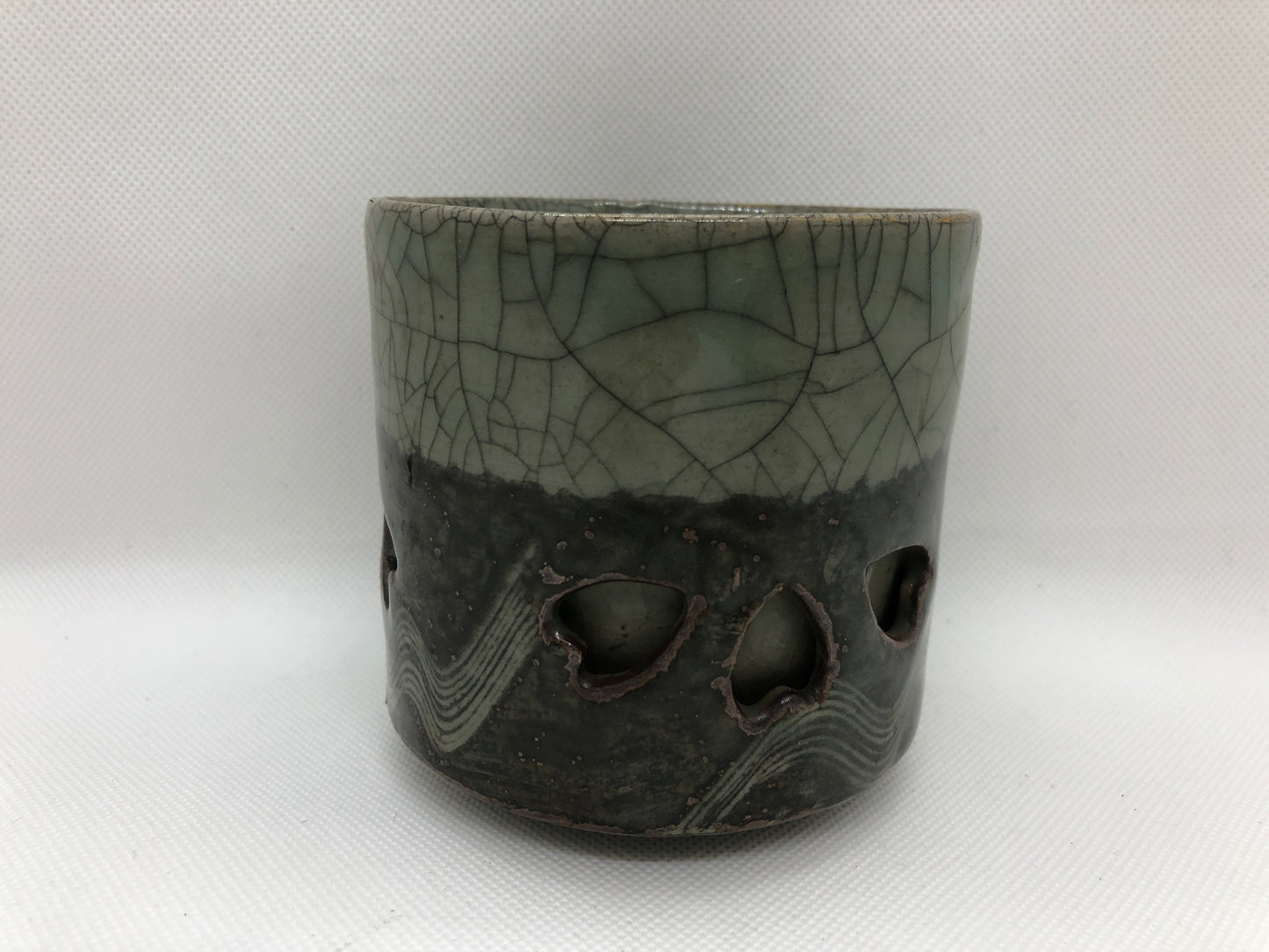 Y4433 CHAWAN Soma-ware signed Japan antique tea ceremony pottery bowl cup