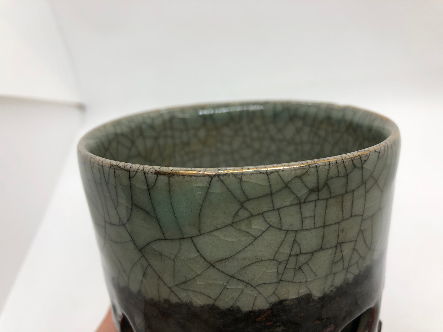 Y4433 CHAWAN Soma-ware signed Japan antique tea ceremony pottery bowl cup
