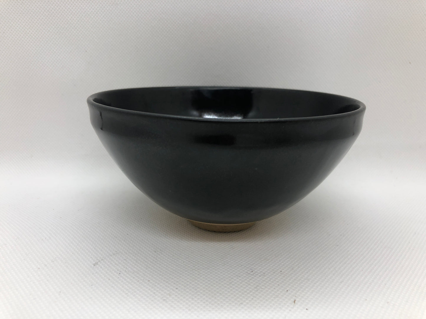 Y4439 CHAWAN Leaf Tenmoku signed Japan antique tea ceremony pottery bowl cup
