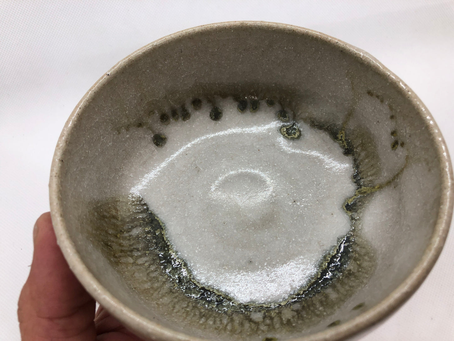 Y4442 CHAWAN Iga-ware signed Japan antique tea ceremony pottery bowl cup vessel