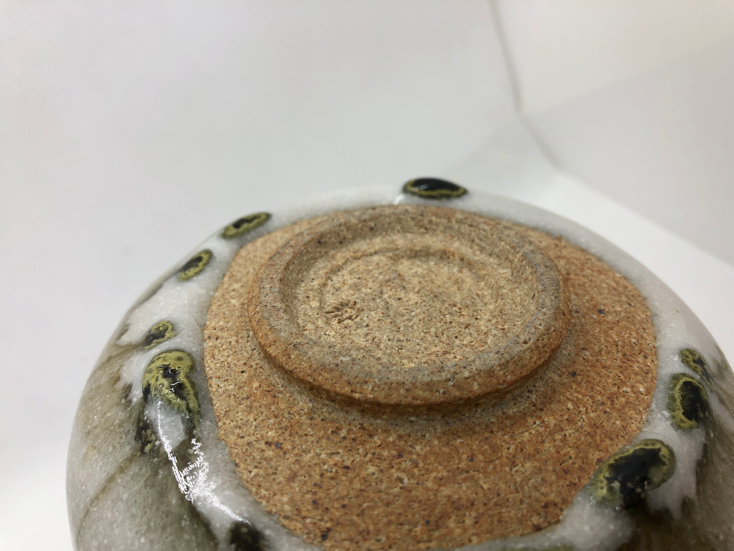 Y4442 CHAWAN Iga-ware signed Japan antique tea ceremony pottery bowl cup vessel