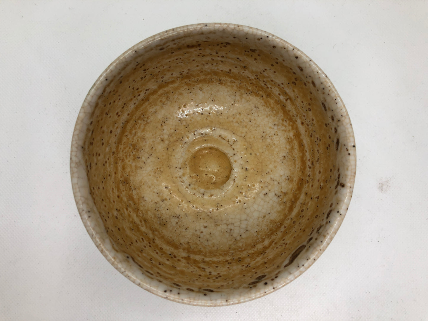 Y4459 CHAWAN Kutani-ware signed flower Japan antique tea ceremony pottery bowl