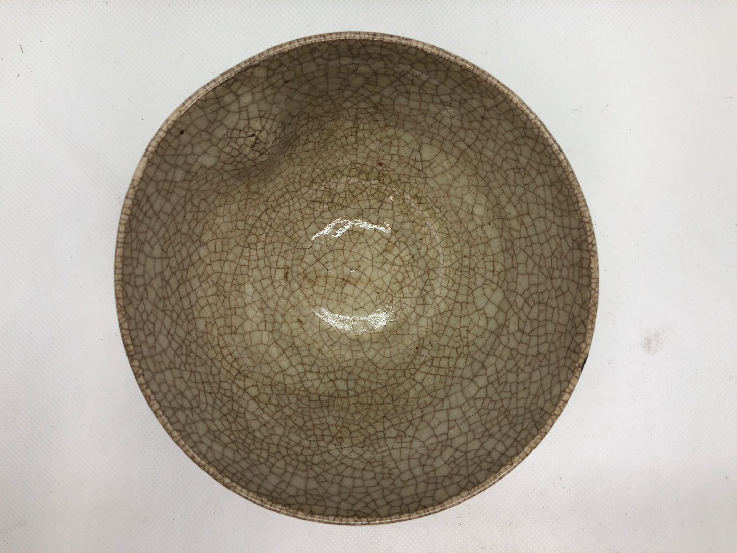 Y4468 CHAWAN Mino-ware signed Japan antique pottery bowl cup vessel container