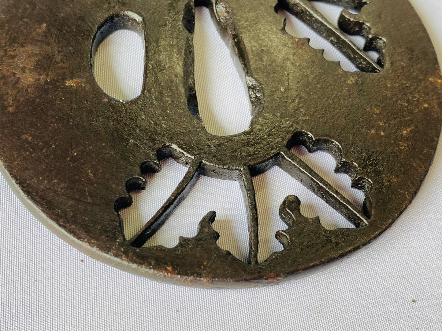 Y4568 TSUBA openwork sword guard Japan samurai katana koshirae edo antique