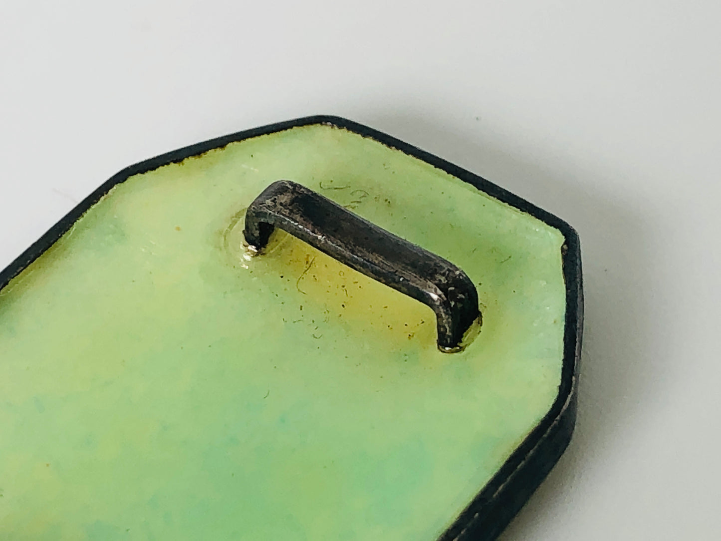 Y4603 OBIDOME Cloisonne Sash Clip brooch hand drum Japan Kimono antique vintage