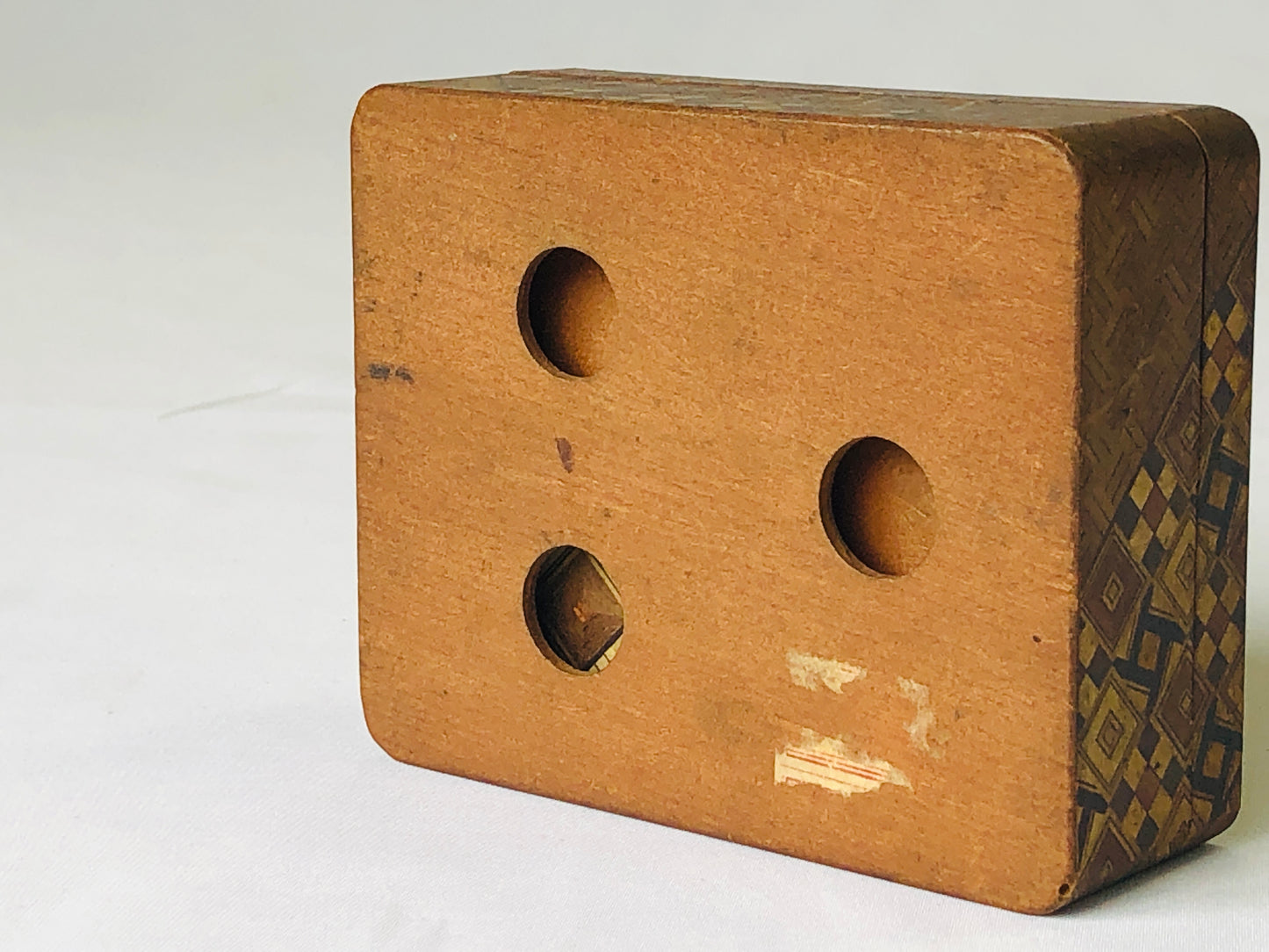 Y4614 BOX Hakone woodwork nesting case container Japan antique vintage storage