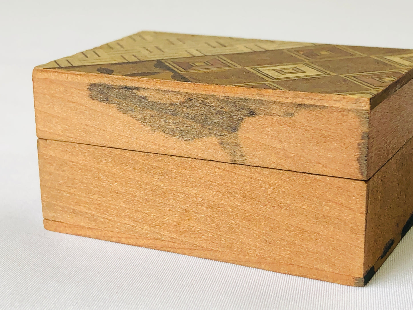 Y4614 BOX Hakone woodwork nesting case container Japan antique vintage storage