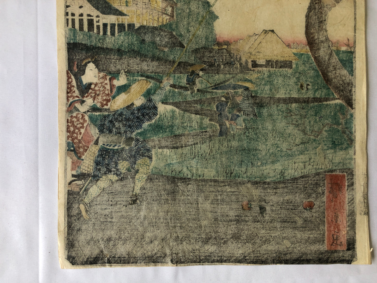 Y4628 WOODBLOCK PRINT Hirokage Edo famous place Japan Ukiyoe art antique
