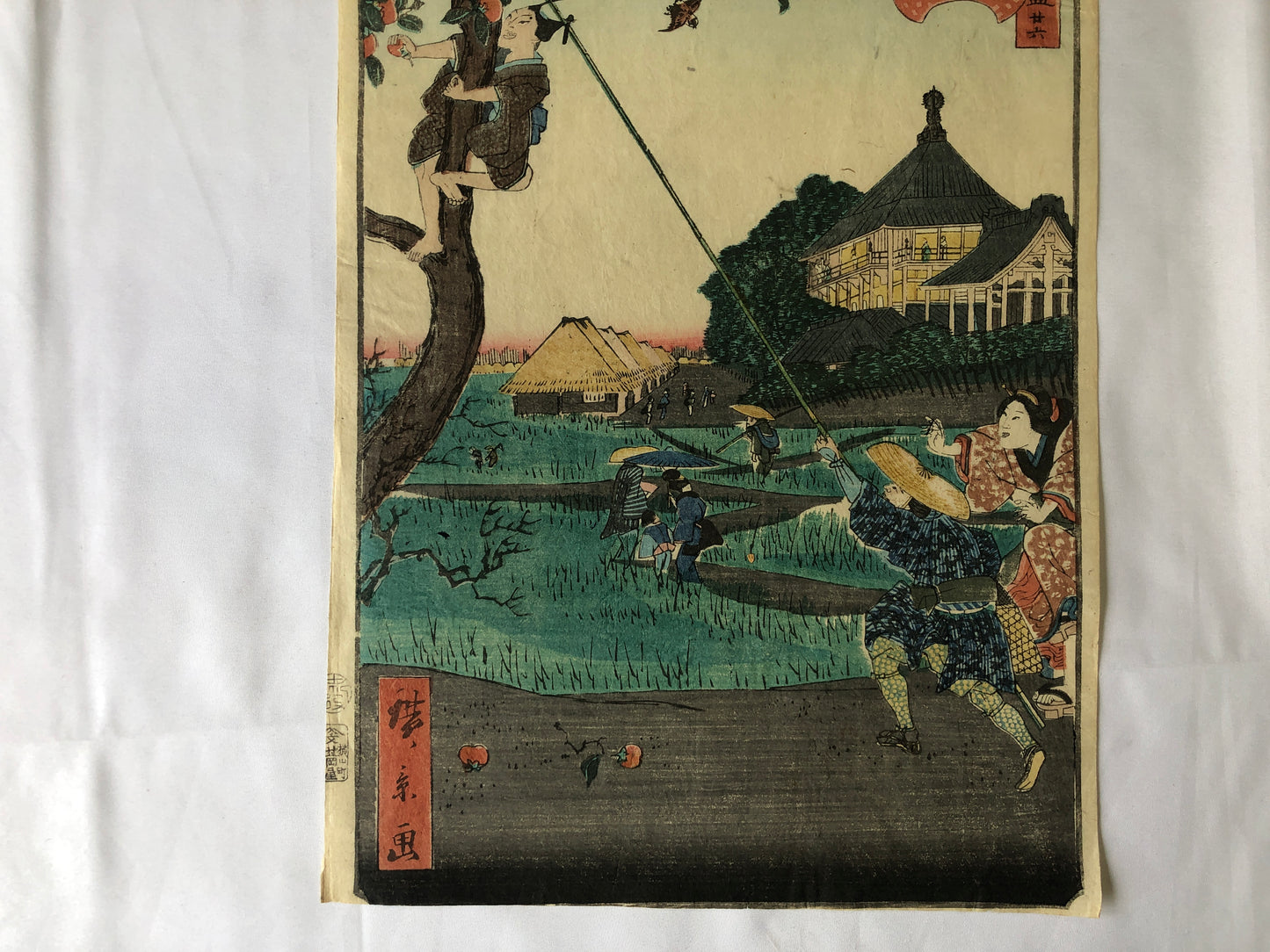 Y4628 WOODBLOCK PRINT Hirokage Edo famous place Japan Ukiyoe art antique