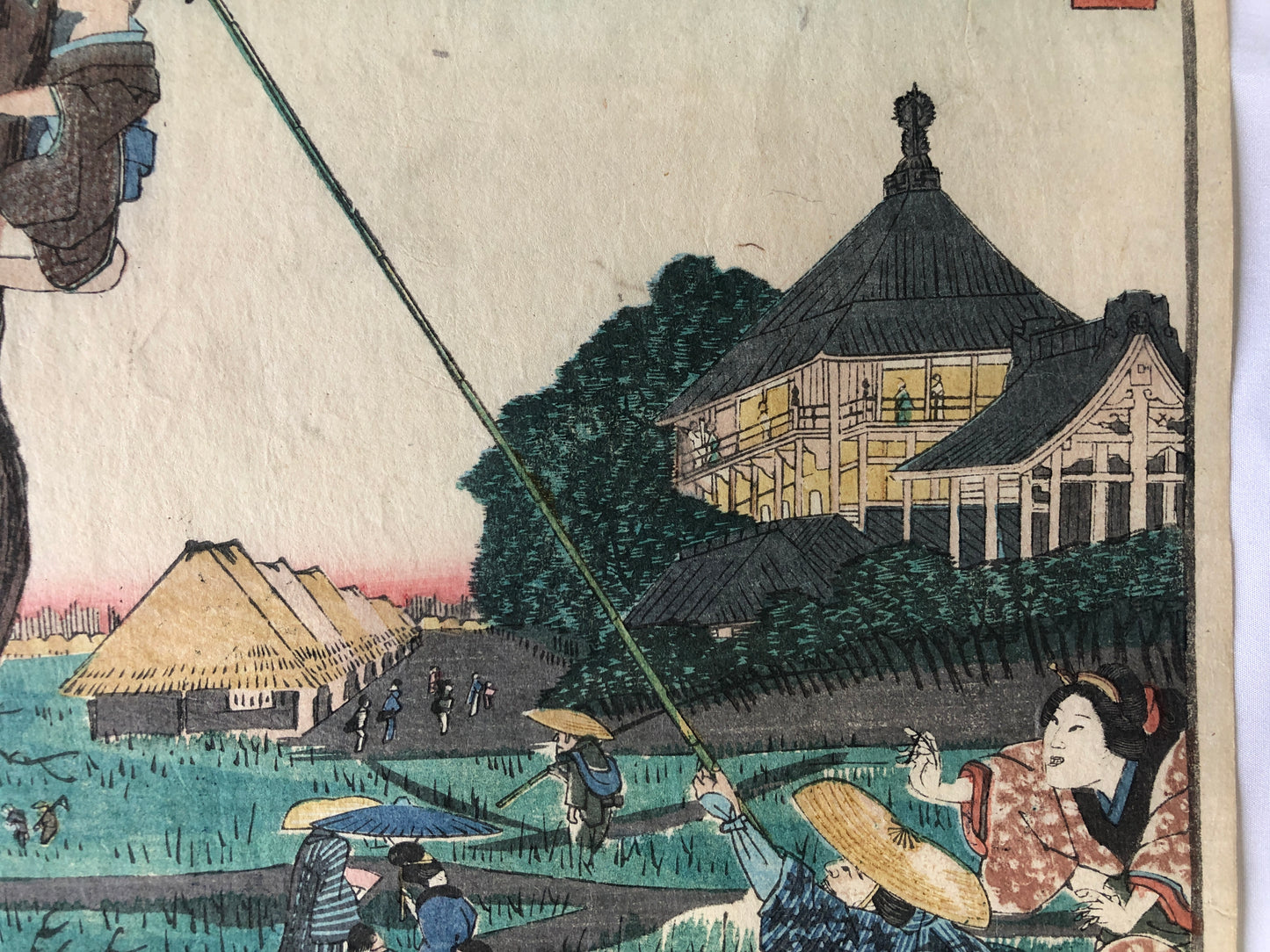 Y4628 WOODBLOCK PRINT Hirokage Edo famous place Japan Ukiyoe art antique