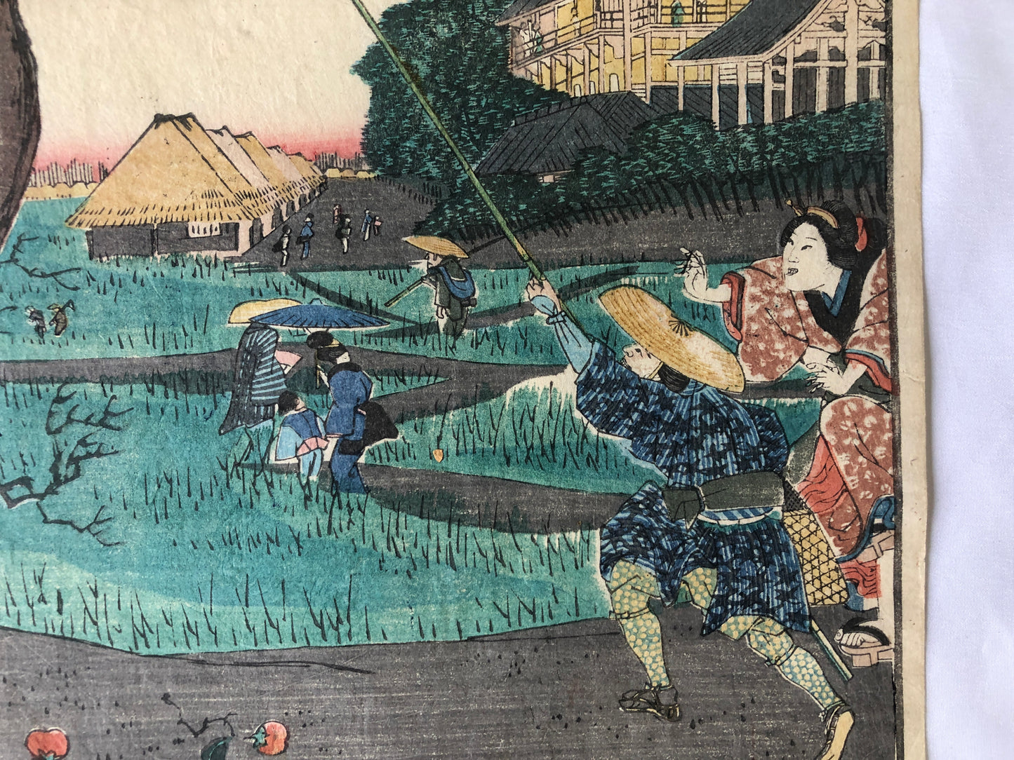 Y4628 WOODBLOCK PRINT Hirokage Edo famous place Japan Ukiyoe art antique