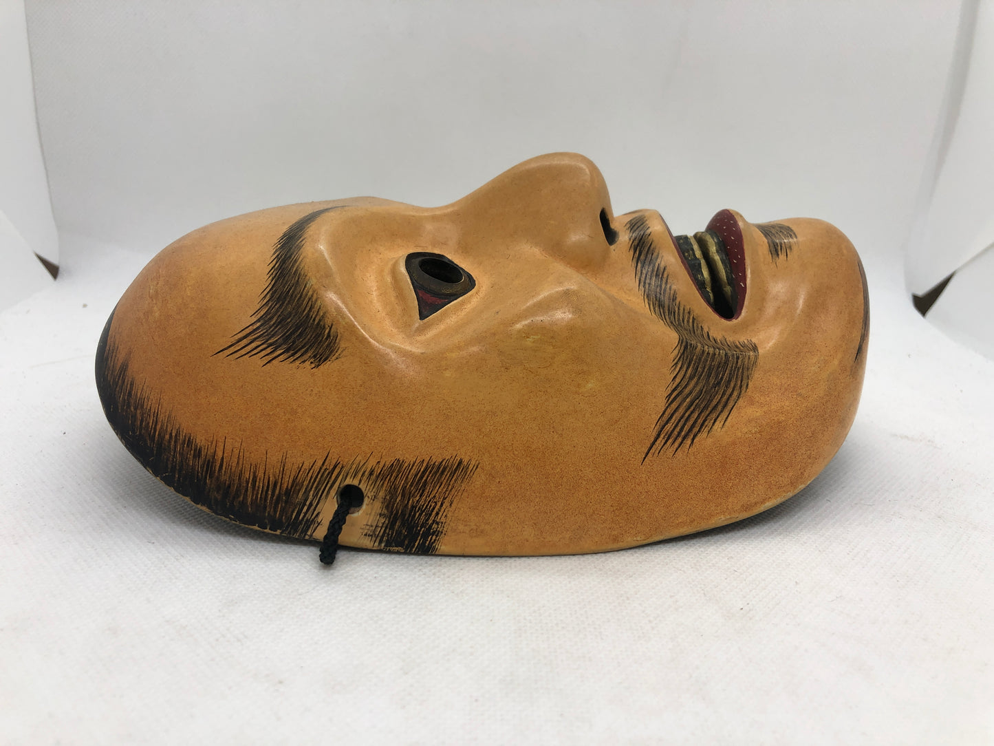 Y4669 NOH MASK wood carving Sujiayakashi signed Japan antique omen dance drama