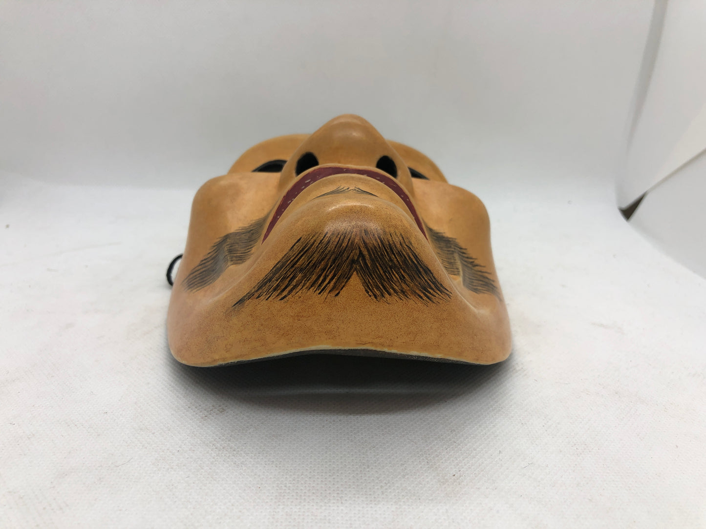 Y4669 NOH MASK wood carving Sujiayakashi signed Japan antique omen dance drama