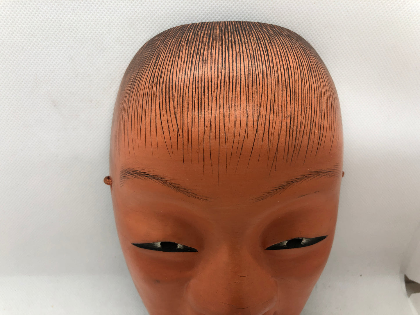 Y4670 NOH MASK wood carving Shoujou signed Japan antique omen dance drama
