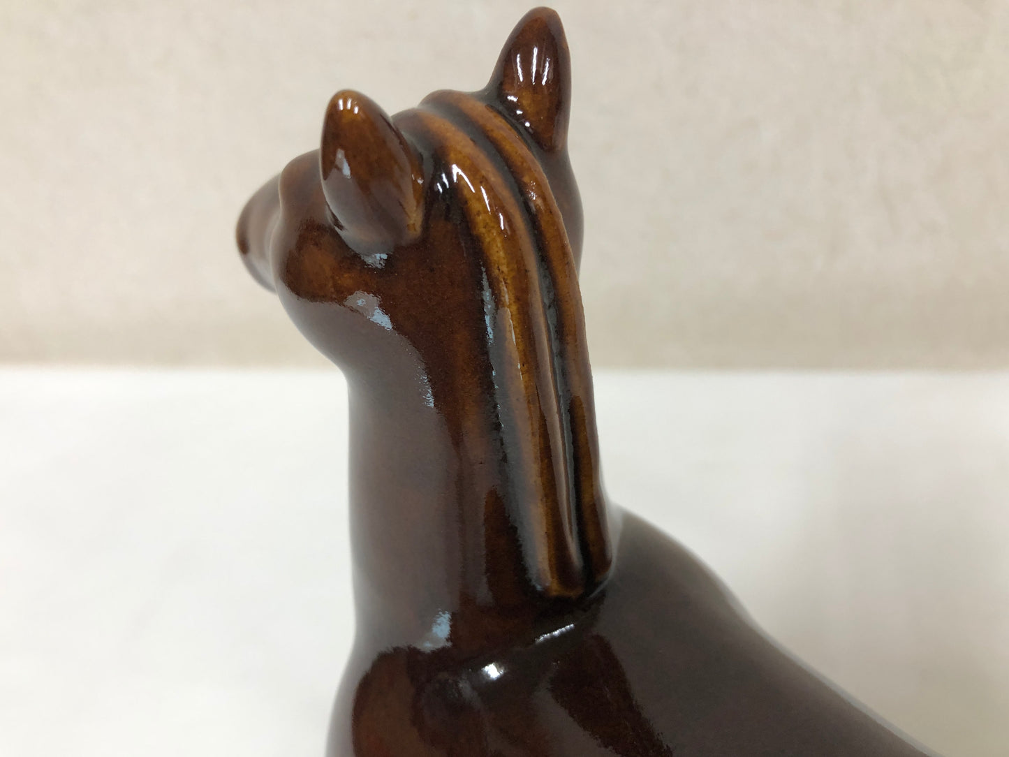 Y4707 OKIMONO Kyo-ware Horse figure signed box Japan antique figurine interior