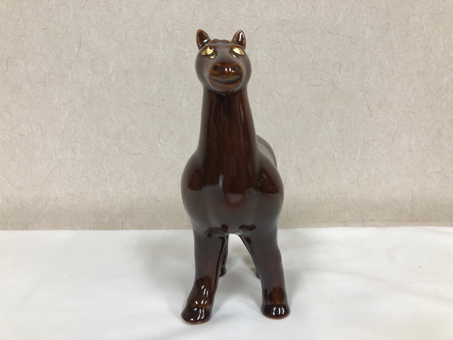Y4707 OKIMONO Kyo-ware Horse figure signed box Japan antique figurine interior