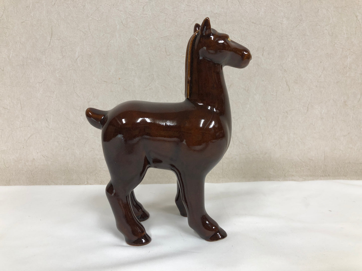 Y4707 OKIMONO Kyo-ware Horse figure signed box Japan antique figurine interior