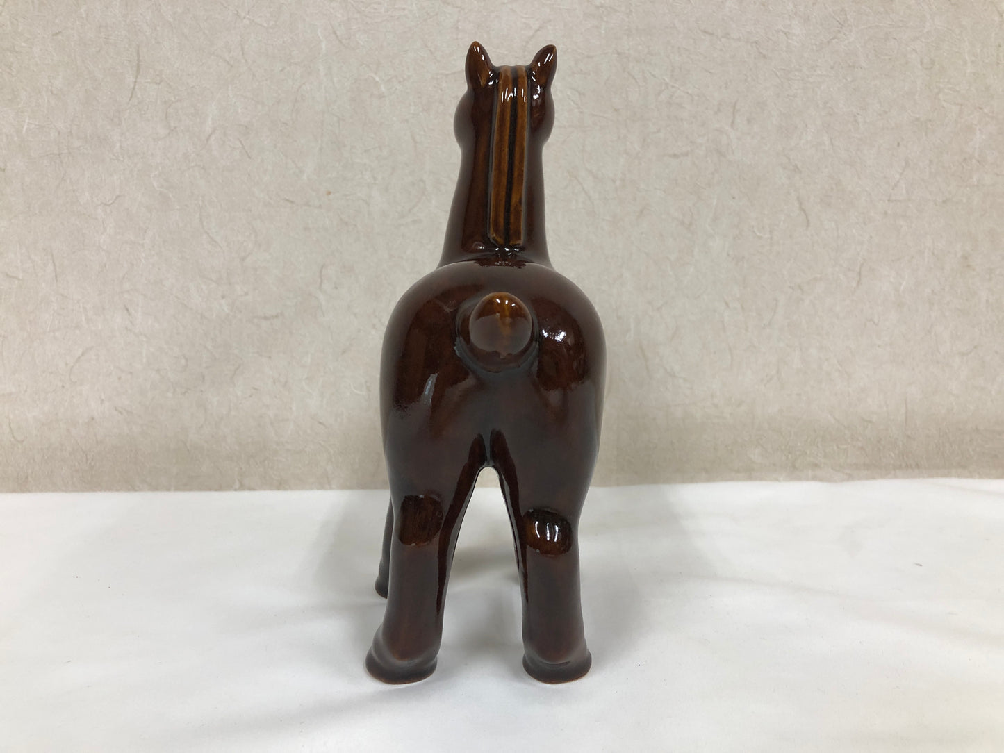 Y4707 OKIMONO Kyo-ware Horse figure signed box Japan antique figurine interior