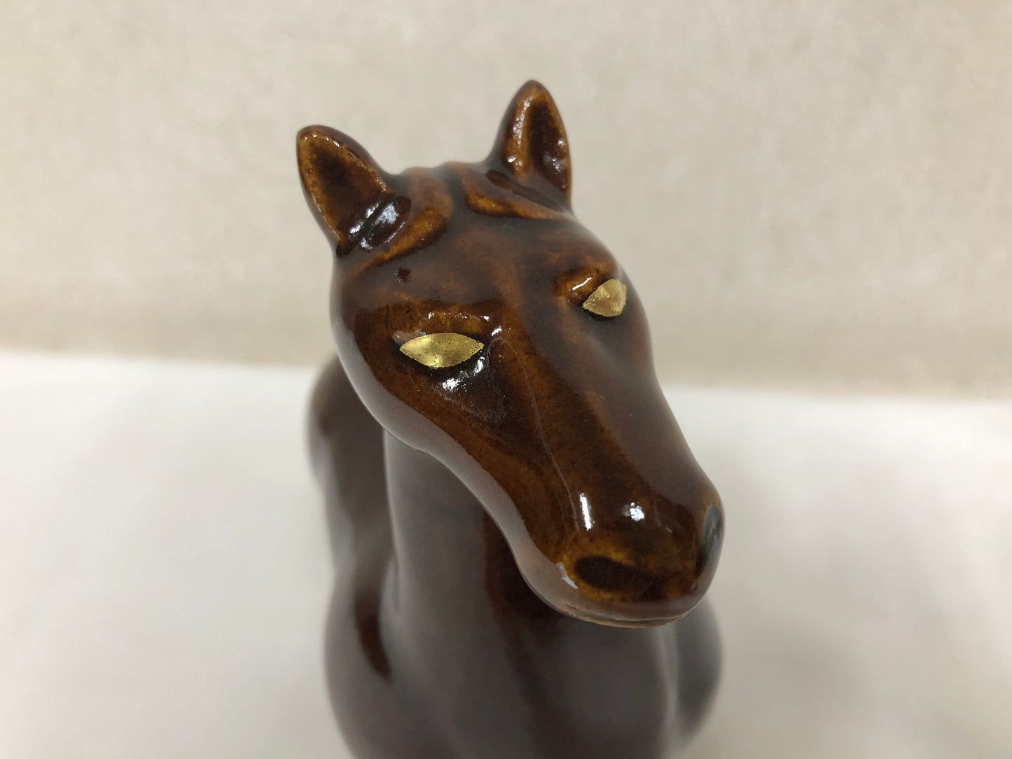 Y4707 OKIMONO Kyo-ware Horse figure signed box Japan antique figurine interior