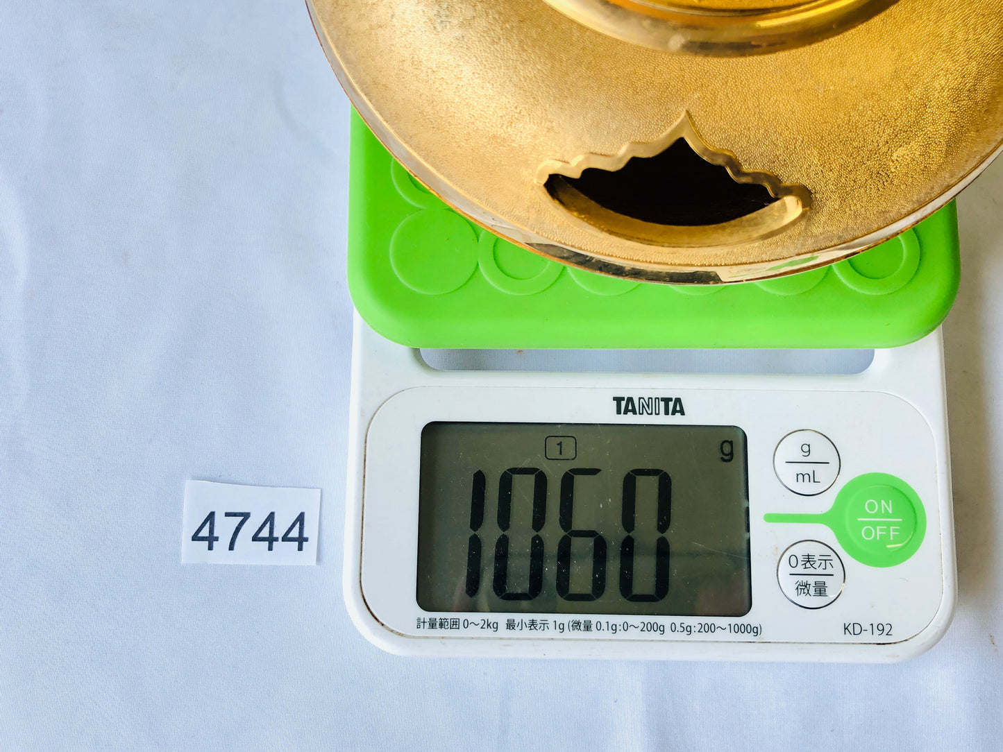 Y4744 OKIMONO Gold-plated tea pot figure figurine Japan antique vintage interior
