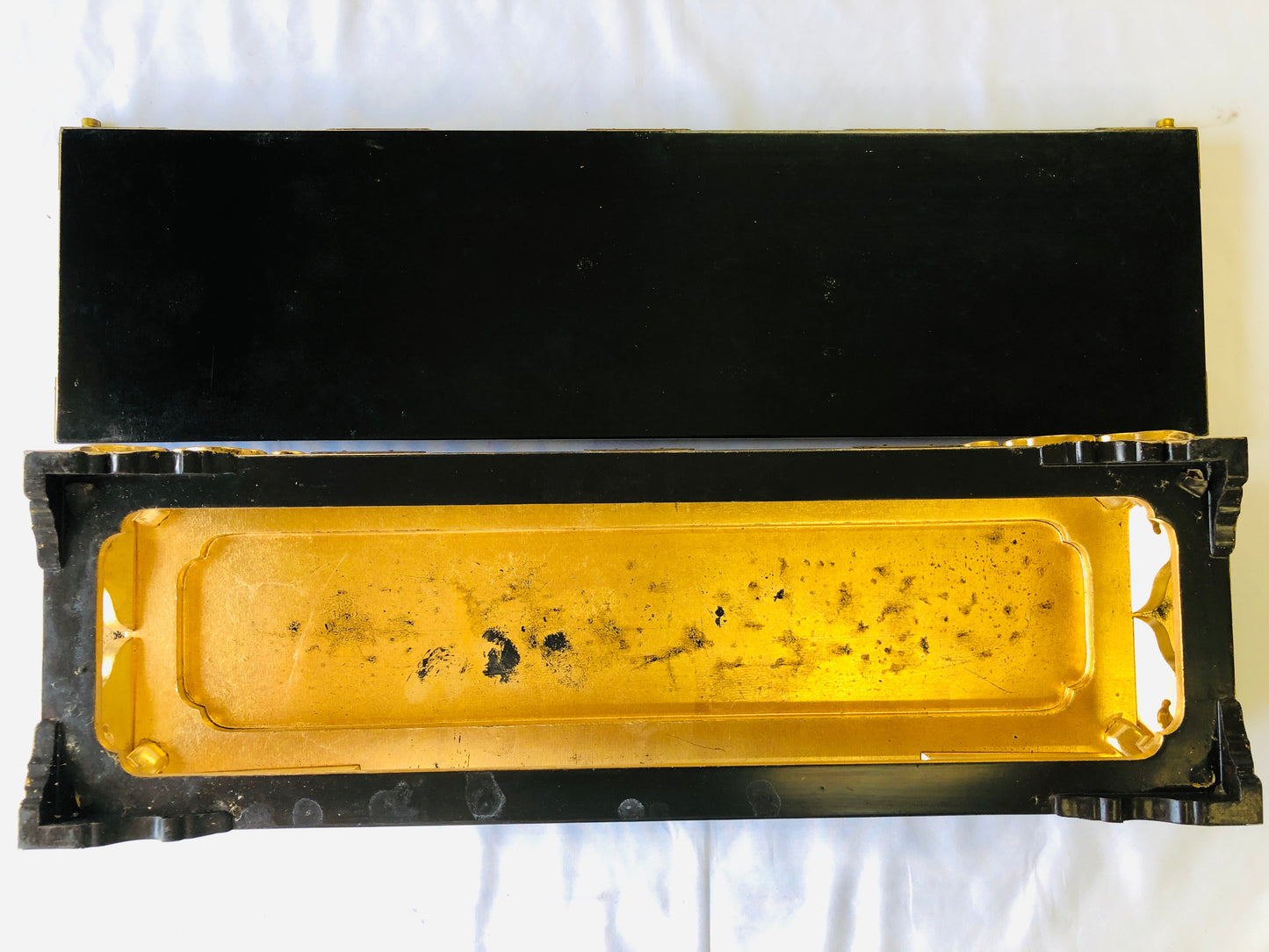 Y4782 Buddhist Altar Equipment sutra reading desk rich color box Japan antique