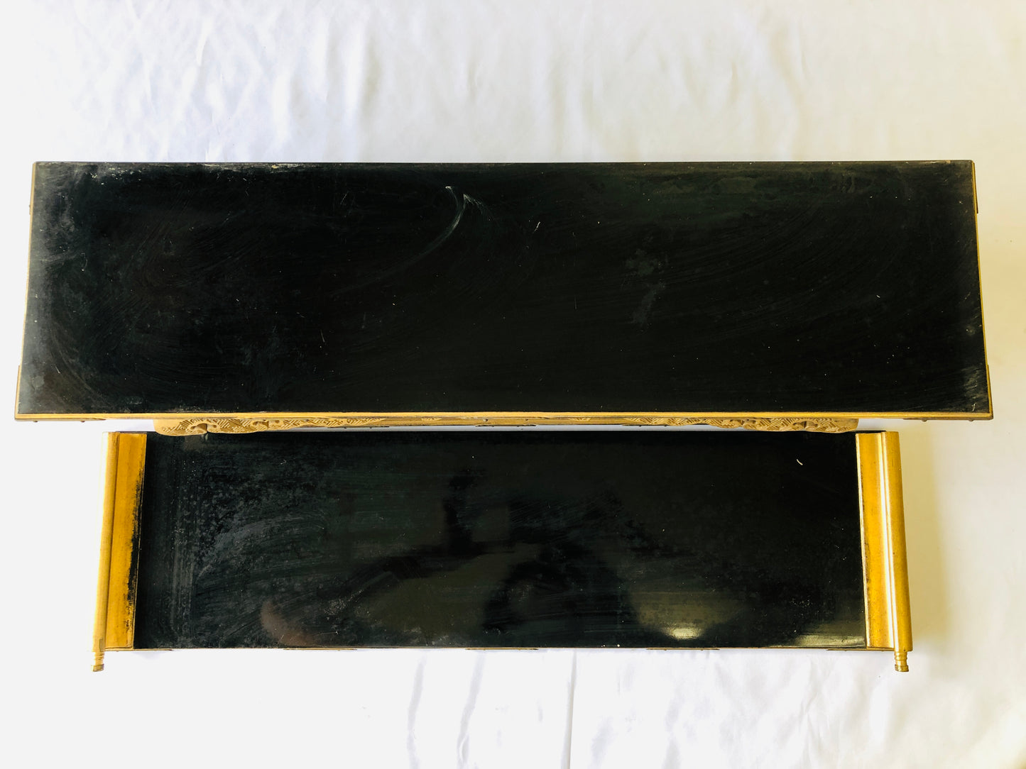 Y4782 Buddhist Altar Equipment sutra reading desk rich color box Japan antique